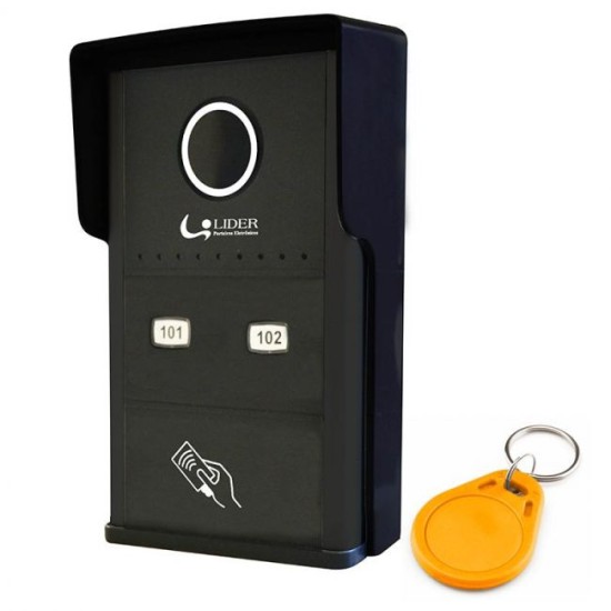 Porteiro Coletivo Smart RFID Interfone 2 Pontos Com Controlador de Acesso Lider