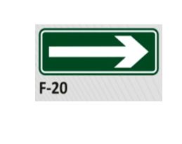PLACA DE IDENTIFICAÇÃO - ROTA DE FUGA A DIREITA F-20 7X20CM