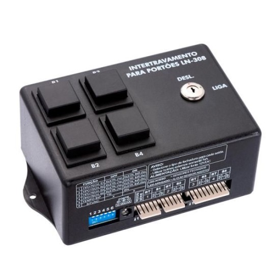 Módulo de Intertravamento Para Portões 4 Botões Linear