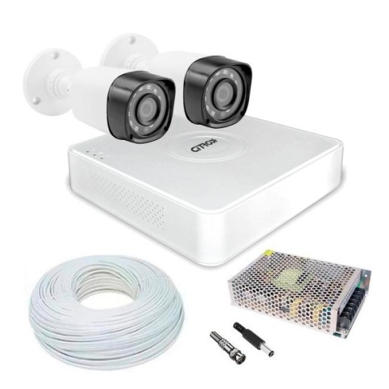 Kit Com 2 Câmeras de Segurança Full HD 1080p e DVR de 4 Canais Citrox