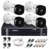 Kit 4 Câmeras VHD 1120 B G5 + DVR Intelbras + App Grátis de Monitoramento, Câmeras HD 720p 20m Infravermelho de Visão Noturna Intelbras + Fonte, Cabos e Acessórios