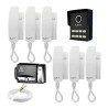 Kit Porteiro Eletrônico Interfone Coletivo 8 Pontos + 6 Monofones Lider + Fechadura Elétrica + Cabo