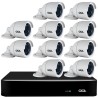 Kit 10 Câmeras Full HD + DVR Giga Security + App Grátis de Monitoramento, Câmeras GS0273 1080p 30m Infravermelho de Visão Noturna + Fonte, Cabos e Acessórios