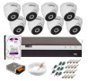 Kit 8 Câmeras VHD 3220 D G5 + DVRIntelbras + HD 1TB para Armazenamento + App Grátis de Monitoramento, Câmeras Full HD 1080p 20m Infravermelho de Visão Noturna Intelbras + Fonte, Cabos e Acessórios