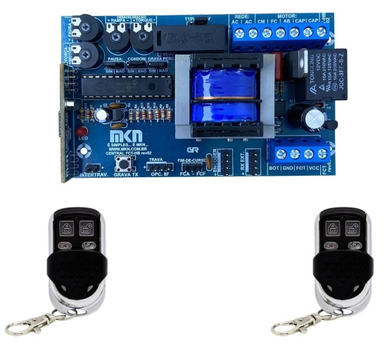 CENTRAL MKN HIBRIDA 4 TRIMPOTS PORTAO AUTOMATICO 2 CONTROLES
