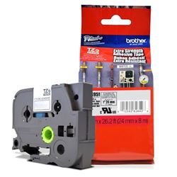 Fita Para Rotulador 24mm Preto Sobre Prata Tzes-951