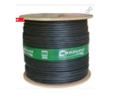CABO COAXIAL RF 0,4X2,5 80% MALHA 300M PRETO CONDUTTI