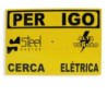 PLACA DE ADVERTENCIA "PERIGO CERCA ELETRICA" ALUMINIO 18X13 CM