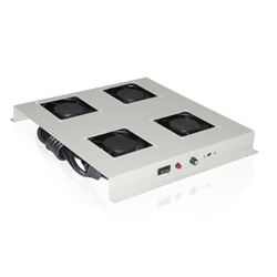 Kit Ventilação 4 Ventiladores P/ Rack Piso - Preto