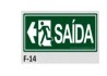 PLACA DE IDENTIFICAÇÃO - SAÍDA Á ESQUERDA F-14 12X28CM