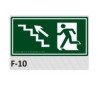 PLACA DE IDENTIFICAÇÃO - SAÍDA ESCADA SOBE Á ESQUERDA F-10 12X23CM