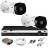 Kit 2 Câmeras 2K VHD 1420B + DVR Intelbras + App Grátis de Monitoramento, Câmeras 20m Infravermelho de Visão Noturna + Fonte, Cabos e Acessórios