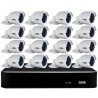 Kit 16 Câmeras Full HD + DVR Giga Security + App Grátis de Monitoramento, Câmeras GS0273 1080p 30m Infravermelho de Visão Noturna + Fonte, Cabos e Acessórios