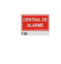 PLACA DE IDENTIFICAÇÃO - CENTRAL DE ALARME F-82 12X23CM