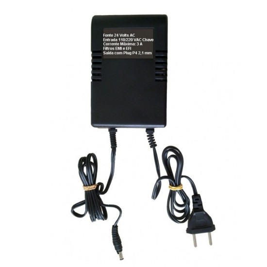 Fonte de Alimentação para Speed Dome 3A 24 Vac