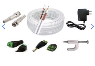 CABO COA. RF 0,4X2,5 (10PC) + FONTE 12V/1A (8PC) + CONECTOR BNC (4