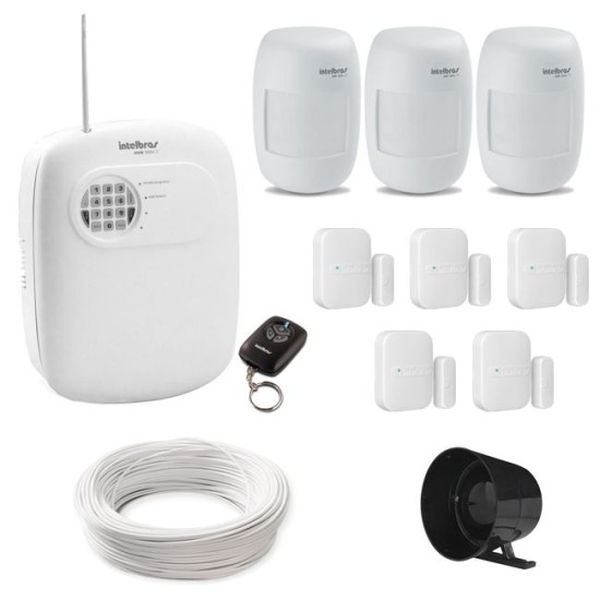 Kit Alarme Intelbras Para Sua Casa Ou Comércio Completo 8 Sensores e Central c/ Discadora Telefônica 28366