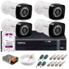 Kit 4 Câmeras Tudo Forte Full HD 1080 Lite + DVR Intelbras + Acessórios Completo - Câmeras com 25m Infravermelho de Visão Noturna