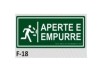 PLACA DE IDENTIFICAÇÃO - APERTE E EMPURRE F-18 10X23CM