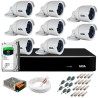 Kit 8 Câmeras 5MP + DVR Giga + HD 1TB + App de Monitoramento, Câmeras 30m Infravermelho de Visão Noturna Giga Security GS0047 Completo com Acessórios