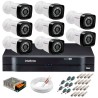 Kit 8 Câmeras Tudo Forte Full HD 1080 Lite + DVR Intelbras - Câmeras com 25m Infravermelho de Visão Noturna + Fonte, Cabos e Acessórios