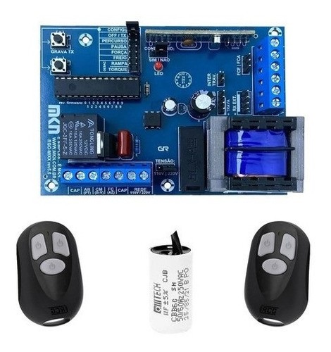 PLACA ELETRONICA MKN RGG MIX 433MHZ MOTOR ATÉ 1/2HP CAPACITOR CONTROLES