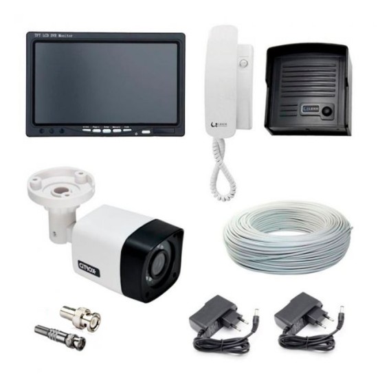 Kit Porteiro Eletrônico Interfone Com Câmera Infravermelho e Monitor Tela LCD 7" 29441