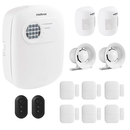 Kit de Alarme Intelbras ANM 3004 ST com 08 Sensores e Discadora por Telefone fixo Sem Fio