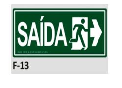 PLACA DE IDENTIFICAÇÃO - SAÍDA Á DIREITA F-13 12X28CM