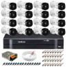 Kit 16 Câmeras Intelbras VHL 1220 B Full HD 1080 Lite + DVR Intelbras - Câmeras com 20m Infravermelho de Visão Noturna + Fonte, Cabos e Acessórios