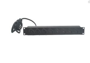 CALHA DE 08 TOMADAS 19'' PRETA 20A DIAGONAL - WJ