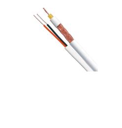CABO COAXIAL RF 0,4X2,5+BIP 80% MALHA 100M DUPLA BLINDAGEMs BRANCO