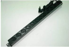 CALHA DE 12 TOMADAS 19'' PRETA 10A VERTICAL - WJ