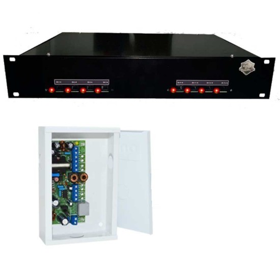 Rack 9000 PVT Duplex 8 Ch Onix Security Leva Sinal de Video e Alimentação Através Único Cabo e Fonte Inclusa, Organizador Horizontal 19" HD e Analógico