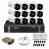 Kit 12 Câmeras de Segurança Full HD 1080p VHD 1220 B G6 + DVR Intelbras MHDX 1116 de 16 Canais 1080p Lite + Acessórios 11382