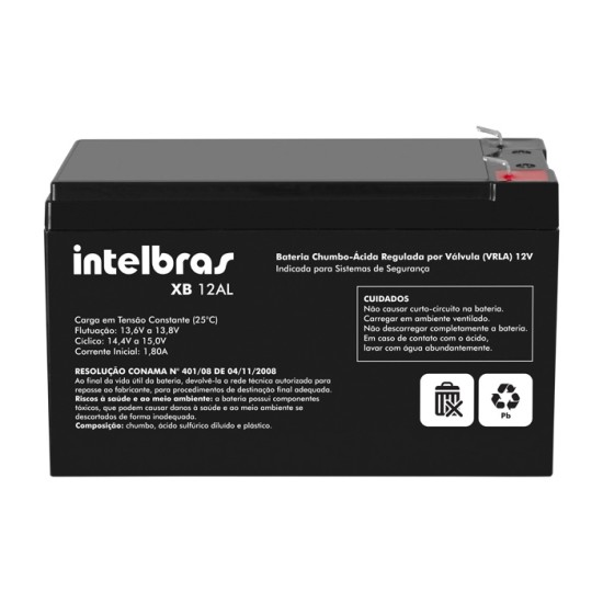 Bateria de Alarme e Cerca Elétrica Intelbras XB 12AL 12v