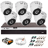 Kit 6 Câmeras VHD 3220 D G5 + DVR Intelbras + App Grátis de Monitoramento, Câmeras Full HD 1080p 20m Infravermelho de Visão Noturna Intelbras + Fonte, Cabos e Acessórios