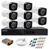 Kit 8 Câmeras + DVR Hikvision + App de Monitoramento, Câmeras Full HD 1080 Lite 25m Infravermelho de Visão Noturna Tudo Forte Completo com Acessórios