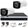 Kit 2 Câmeras + DVR Intelbras + App Grátis de Monitoramento, Câmeras Full HD 1080p 20m Infravermelho de Visão Noturna + Fonte, Cabos e Acessórios 10722