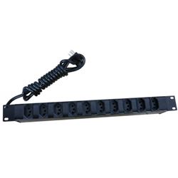 Calha 10 Tomadas 20a Preto - Padrão Novo