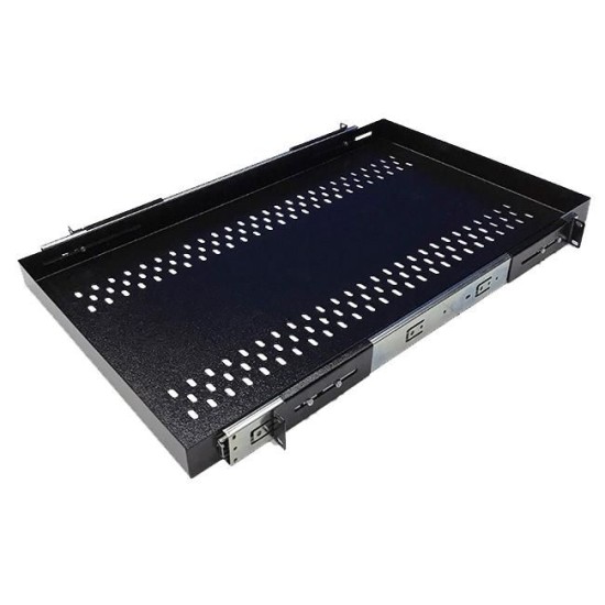 Bandeja Móvel Ventilada 1U x 400mm Para Rack Padrão 19" 1U x 400mm 19"
