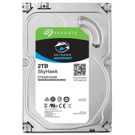 HD 2TB Seagate Surveillance SkyHawk Interno 3.5'' SATA3 (ST2000VX008) - Discos rígidos para Vigilância