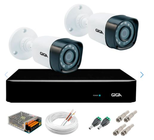Kit 2 Câmeras de Segurança Full HD 1080p Giga Security gs0271 + DVR Giga Security 2MP + Acessórios