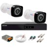 Kit 2 Câmeras + DVR Hikvision + App de Monitoramento, Câmeras Full HD 1080 Lite 25m Infravermelho de Visão Noturna Tudo Forte Completo com Acessórios
