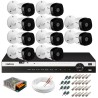 Kit 10 Câmeras 2K VHD 1420B + DVR Intelbras + App Grátis de Monitoramento, Câmeras 20m Infravermelho de Visão Noturna + Fonte, Cabos e Acessórios