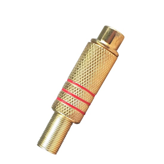 Conector Plug RCA Fêmea Dourado Mola