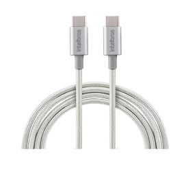 CABO USB-C PARA USB-C 1,5M NYLON BRANCO EUCC 15NB - INTELBRAS
