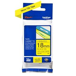 Fita Para Rotulador 18mm Preto Sobre Amarelo Tze-641