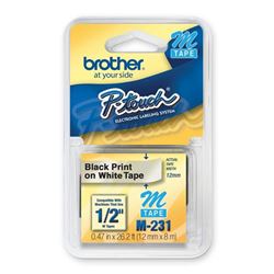 Fita Para Rotulador 12mm X 8m Preto Sobre Branco M231