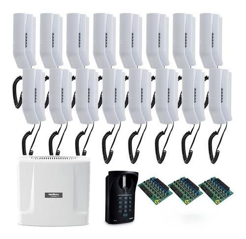 Kit Interfone Digital Completo Comunic 16 Pontos c/ Porteiro Eletrônico - Intelbras